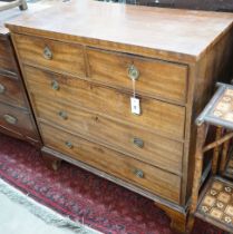 A George III mahogany five drawer chest, width 93cm, depth 49cm, height 92cm