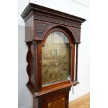 A George III inlaid mahogany 8 day longcase clock, marked Mitchell & Son, Gorbals, with key,