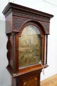 A George III inlaid mahogany 8 day longcase clock, marked Mitchell & Son, Gorbals, with key,