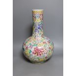 A Chinese famille rose millefleur vase,40cms high.