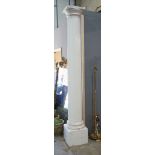 A pair of fibreglass fluted columns, height 246cm