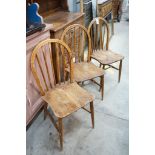 Five elm and beech Windsor comb back dining chairs