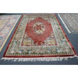 A Canton Chinese silk carpet, 280 x 186cm
