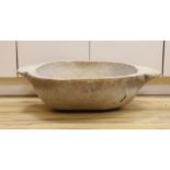 A large 19th century sycamore mixing bowl,83.5 cms wide.