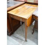 A George III banded mahogany Pembroke table, width 75cm, depth 49cm, height 72cm