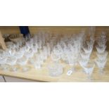 A large comprehensive suite of Waterford Tramore pattern cut crystal drinking glasses