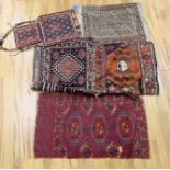 Two carpet saddlebags: Kasquai and a Shamdavan salt bag, a Kilim panel, a Soumac and a Tekke