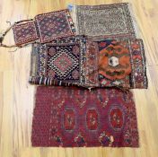 Two carpet saddlebags: Kasquai and a Shamdavan salt bag, a Kilim panel, a Soumac and a Tekke