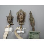 Two Thai buddha heads, Ayutthaya period and another,tallest 14 cms.