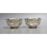 A pair of Edwardian Scottish pieced silver bonbon dishes, Hamilton & Inches, Edinburgh, 1902,