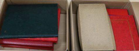 Four stock books of British stamps, QEII mint unused definitives and stamp books, some pre-decimal
