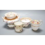 A Victorian porcelain tea service and two coffee cans,