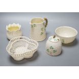 A group of five Belleek wares