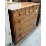 An early Victorian mahogany chest of three short and three long drawers, width 110cm, depth 58cm,