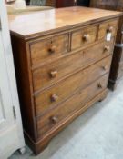 An early Victorian mahogany chest of three short and three long drawers, width 110cm, depth 58cm,