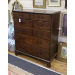 A tall George III mahogany chest, width 110cm, depth 52cm, height 130cm