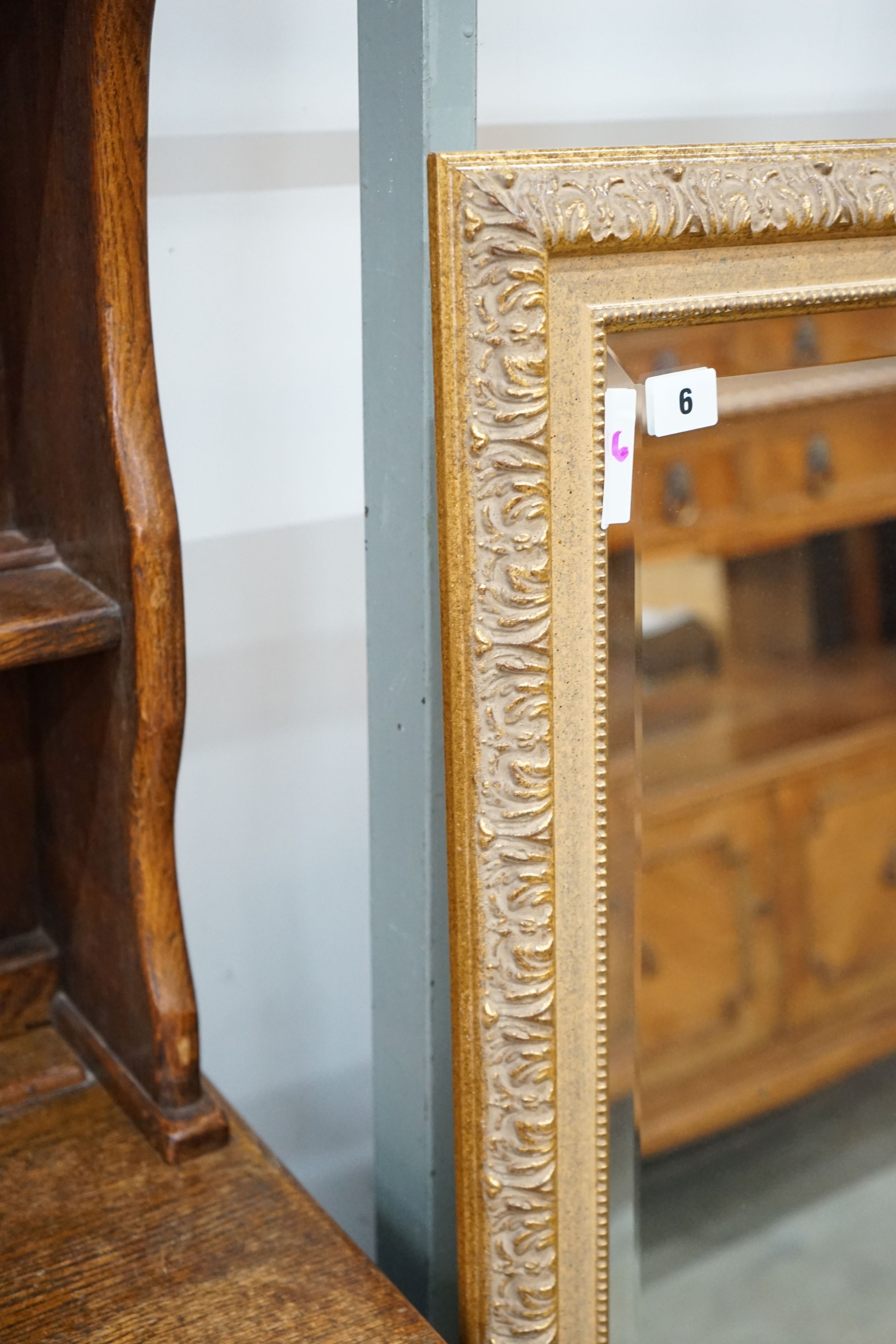 A reproduction gilt framed wall mirror, width 103cm, height 135cm - Image 2 of 4