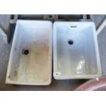 Two Victorian rectangular butler's sinks, larger 75cm