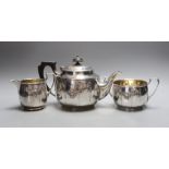 An Elkingtons silver plated three piece tea set