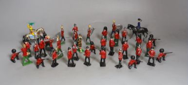 A quantity of cold painted lead soldiers and band.