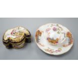 A Sevres style porcelain box and a covered pot pourri,box 5 cms high.