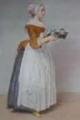 A late 19th century Dresden porcelain plaque of the chocolate girl, after Jean-Étienne Liotard, 14.