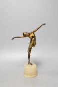 An Art Deco gilded bronze figure of a dancer,27cm high.