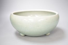 A Chinese celadon crackle glaze Guan type bowl - diameter 27cm