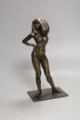 Ronald Cameron, bronze nude figure Dancer 2, limited edition 6/25,23.5 cms high.