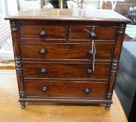 A Victorian banded mahogany miniature chest, width 43cm, depth 24cm, height 41cm