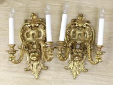 A pair of decorative wall sconces - approx 50cm long