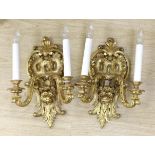 A pair of decorative wall sconces - approx 50cm long