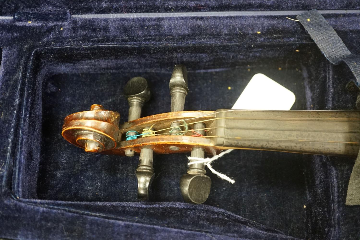 A 19th century German violin stamped Hopf, cased - Image 2 of 8