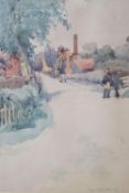 Thomas Simpson (exh.1887-1926), watercolour, Village street scene, signed and dated '97, 33 x 23cm