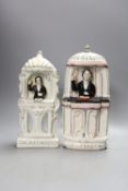 Two Victorian Staffordshire flatback C. Spurgeon pulpit figures,31cm high.