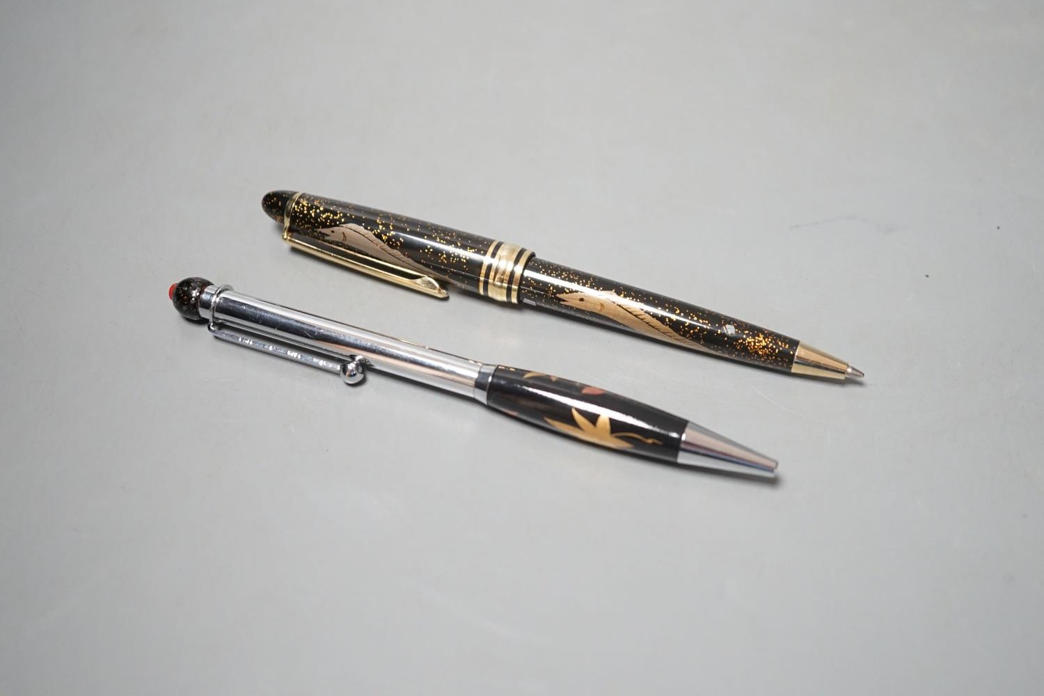 Two Japanese Namiki type Maki-e lacquer ballpoint pens - Image 3 of 4