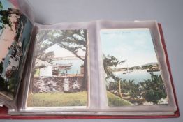 Three albums of early 20th century postcards, views of Bermuda