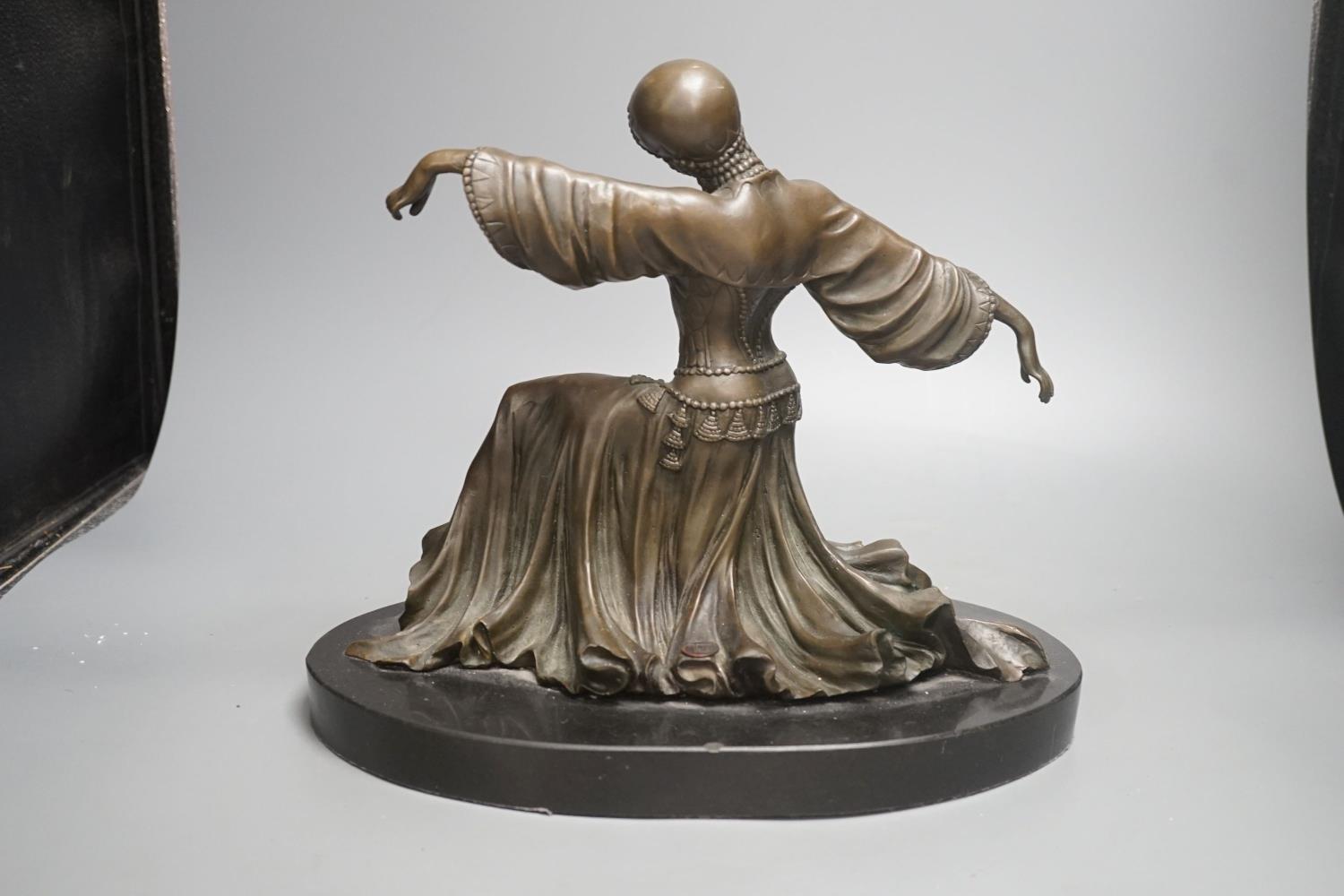 After Chiparus, a bronze figure of a ballet dancer,29 cms high. - Image 2 of 6