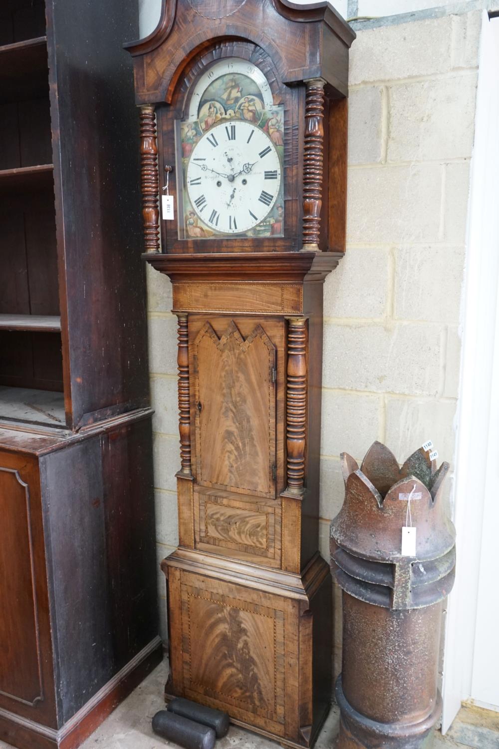 An early 19th century mahogany eight day longcase clock marked Wright, Birmingham, height 236cm - Image 3 of 5