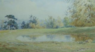 Elliot Haigh Marten (1865-1953), pair of watercolours, 'Autumn dew pond at Chanctonbury Woods'