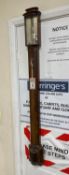 A George III mahogany bow front stick barometer, marked Worthington and Allan, London, height 99cm