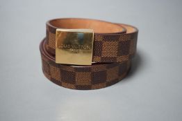 A brown leather women’s Louis Vuitton Damier pattern, in original box