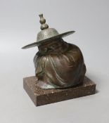 A South East Asian bronze of the drunken poet Li Bai, 17cm
