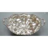 A 19th century Russian 84 zolotnik embossed tow handled fruit bowl, assay master, Dmitri