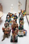 Eleven Royal Doulton figures - The Jester H.N. 2016, The Foaming Quart H.N. 2162, Silks and
