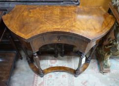A Queen Anne Revival walnut folding card table, width 84cm, depth 37cm, height 74cm