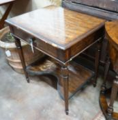A Theodore Alexander Italian style parcel gilt walnut side table, width 66cm, depth 51cm, height