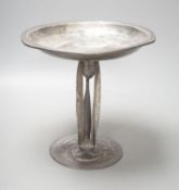 A Liberty's Tudric tazza, designed by Archibald Knox, stamped English pewter 01161,25 cms high.