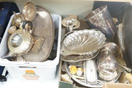 A quantity of Victorian and later silver-plated items