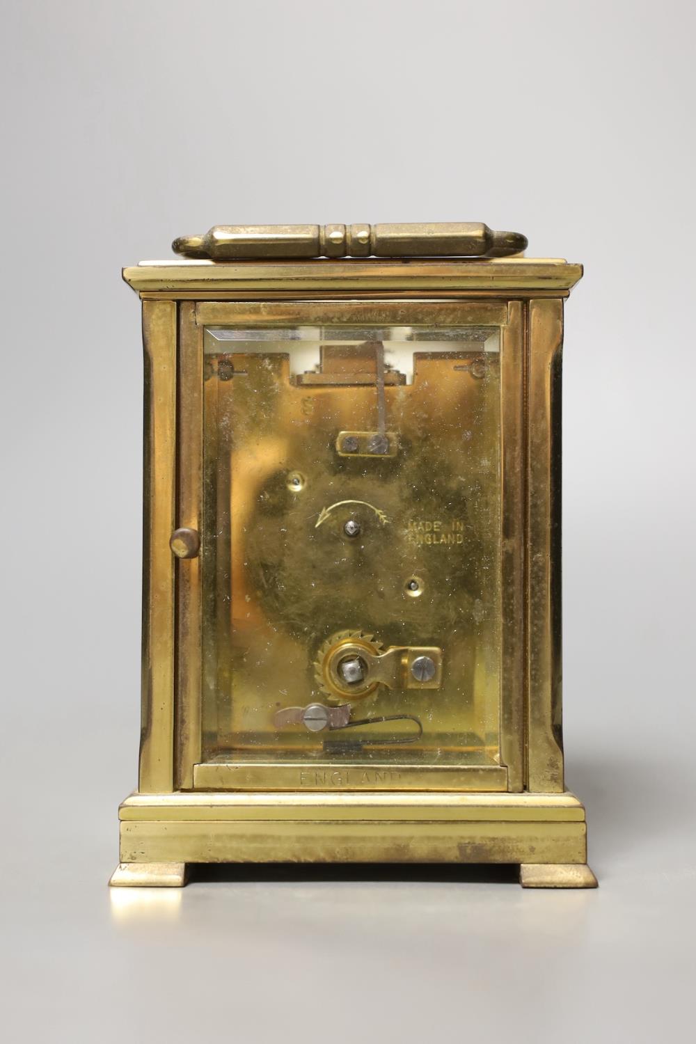 A Dent retailed brass carriage timepiece,12 cms high. - Image 3 of 5